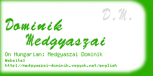 dominik medgyaszai business card